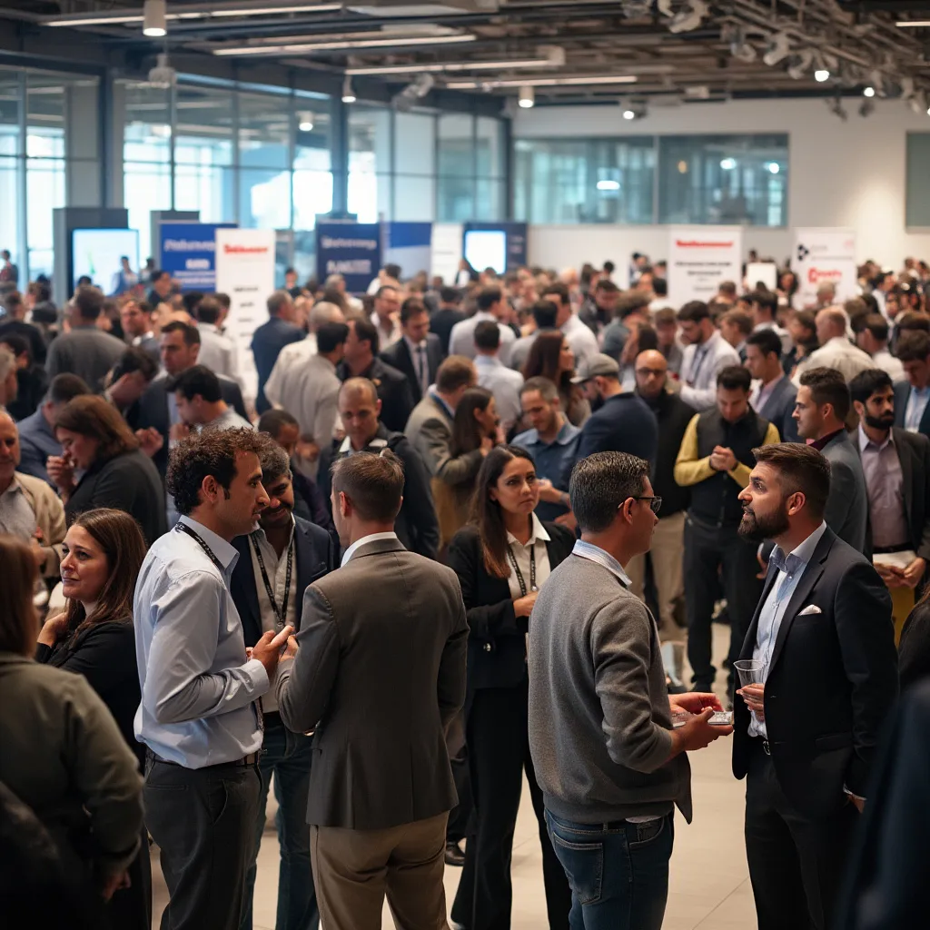 Evento de networking financiero en moderno salón de Buenos Aires