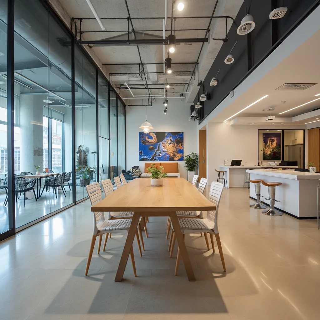 Oficinas modernas de FinanzaGlobal AR con diseño argentino contemporáneo